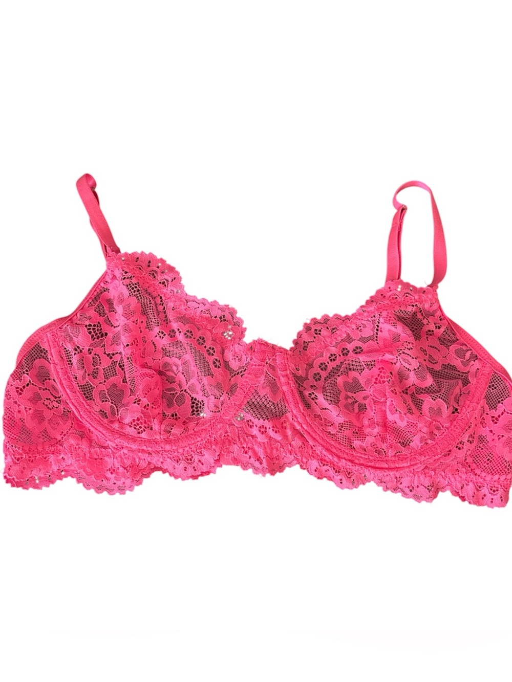 Hot Pink Lace Underwire Bra - Women Intimates